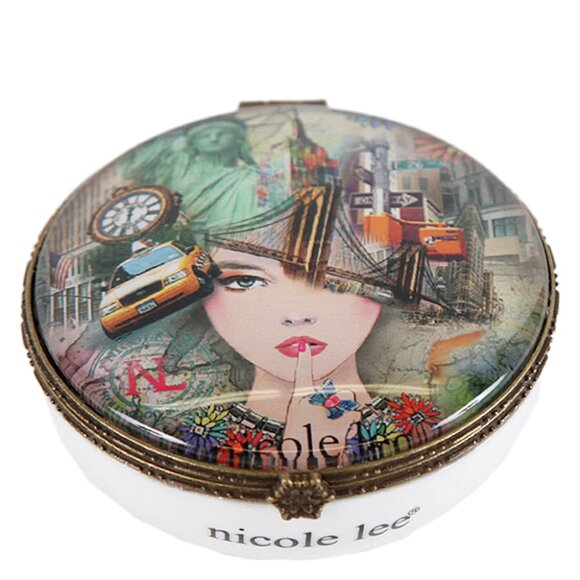 NICOLE LEE JEWELRY HOLDER AND HANDHELD MIRROR - Picture 1 of 2